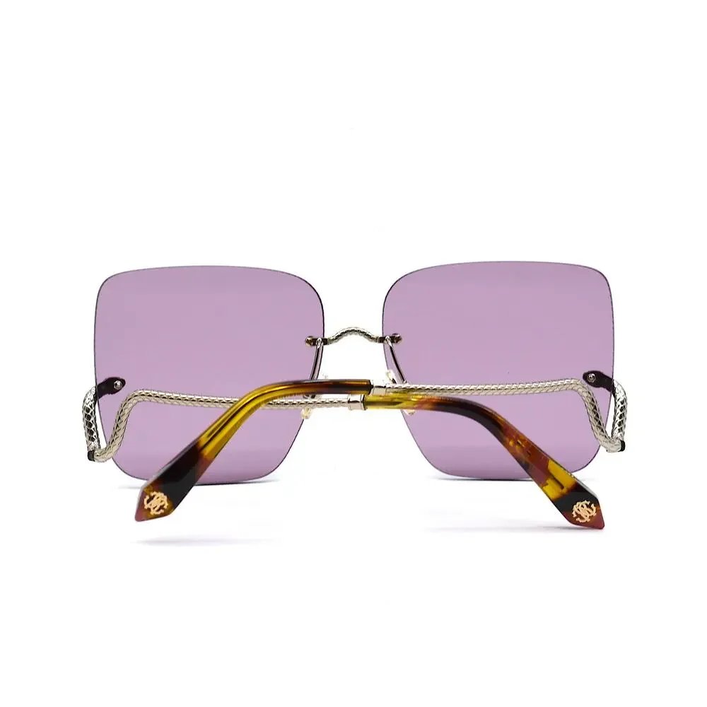 NEW ROBERTO CAVALLI SRC061 0594 SILVER VIOLET LENS AUTHENTIC SUNGLASSES - Picture 9 of 13